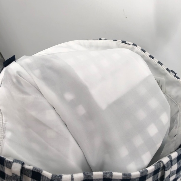 J.CREW Gingham Linen Cotton Holland Pant Check Blue White Ankle Crop 10 Pockets - Picture 10 of 12